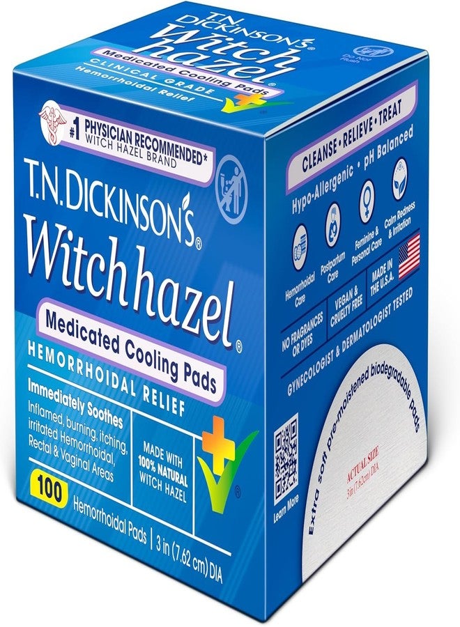 Dickinson's T.N. Dickinson's Hemorrhoidal Pads, Witch Hazel with Aloe, 100-Count Packages (Pack of 2) - Image 3